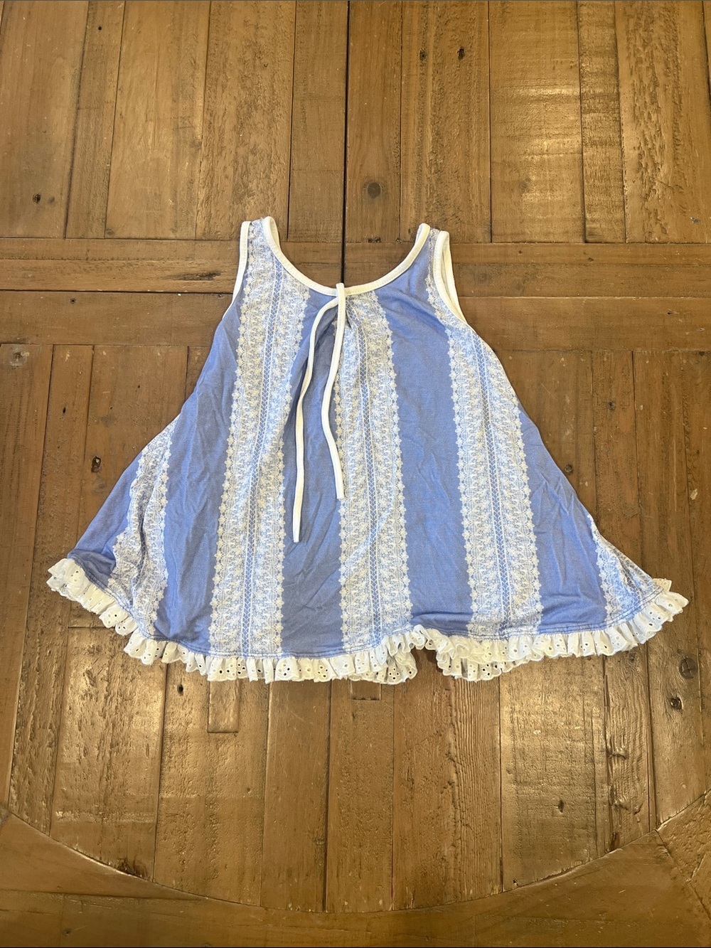 Omi Jo well dressed wolf lace print eyelet trim sleeveless tunic dress 24 months
